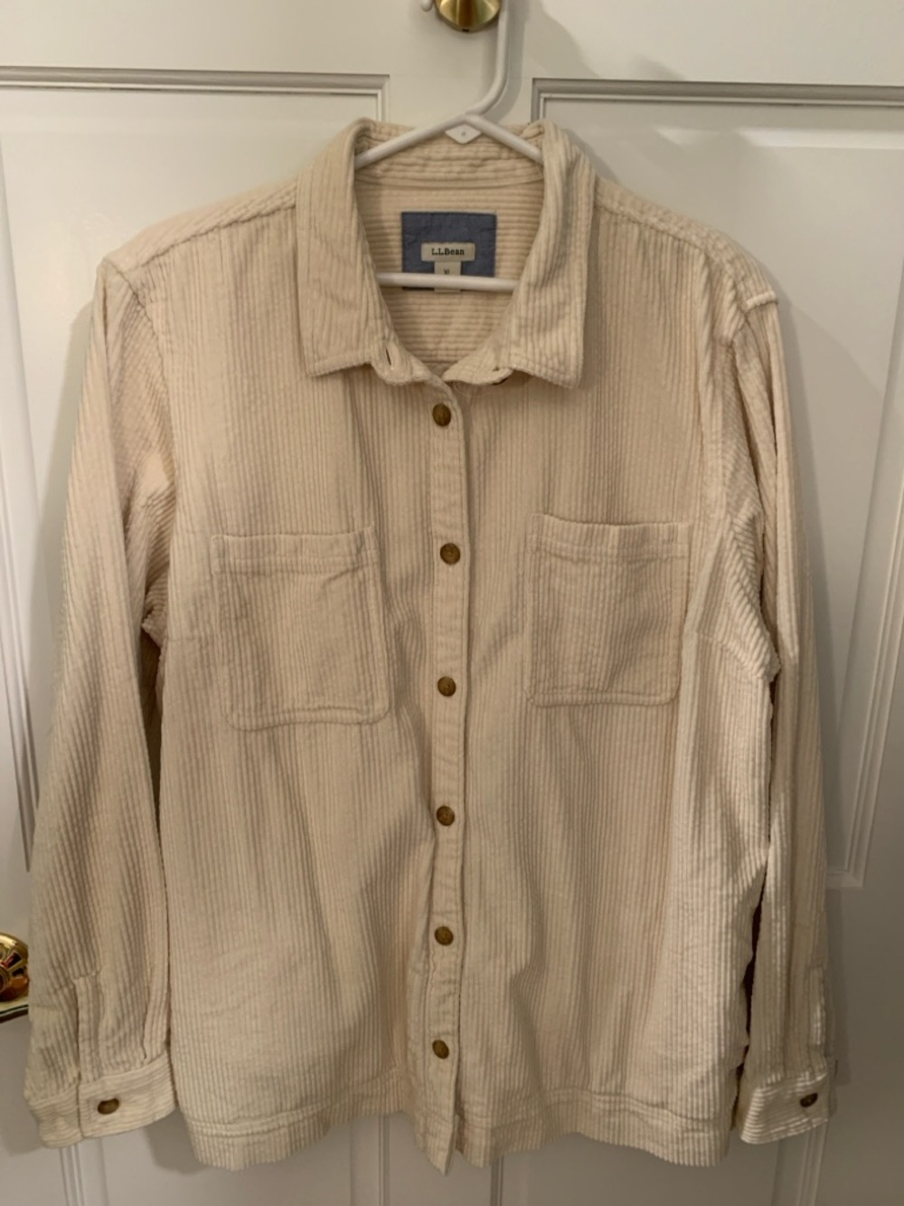 L.L. Bean Cream Corduroy Shirt Jacket Women’s XL